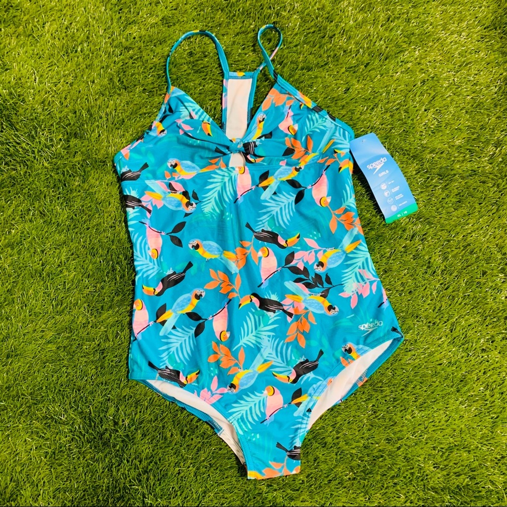 Speedo Girls Racerback Swimsuit Sz 16